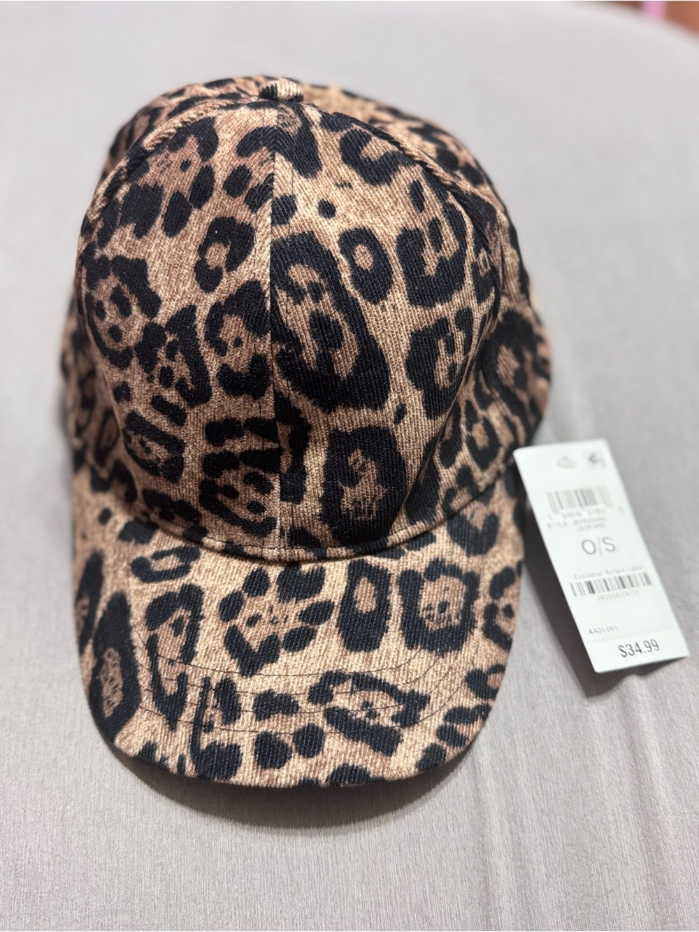 Leopard Print Baseball Cap - Brown/Black